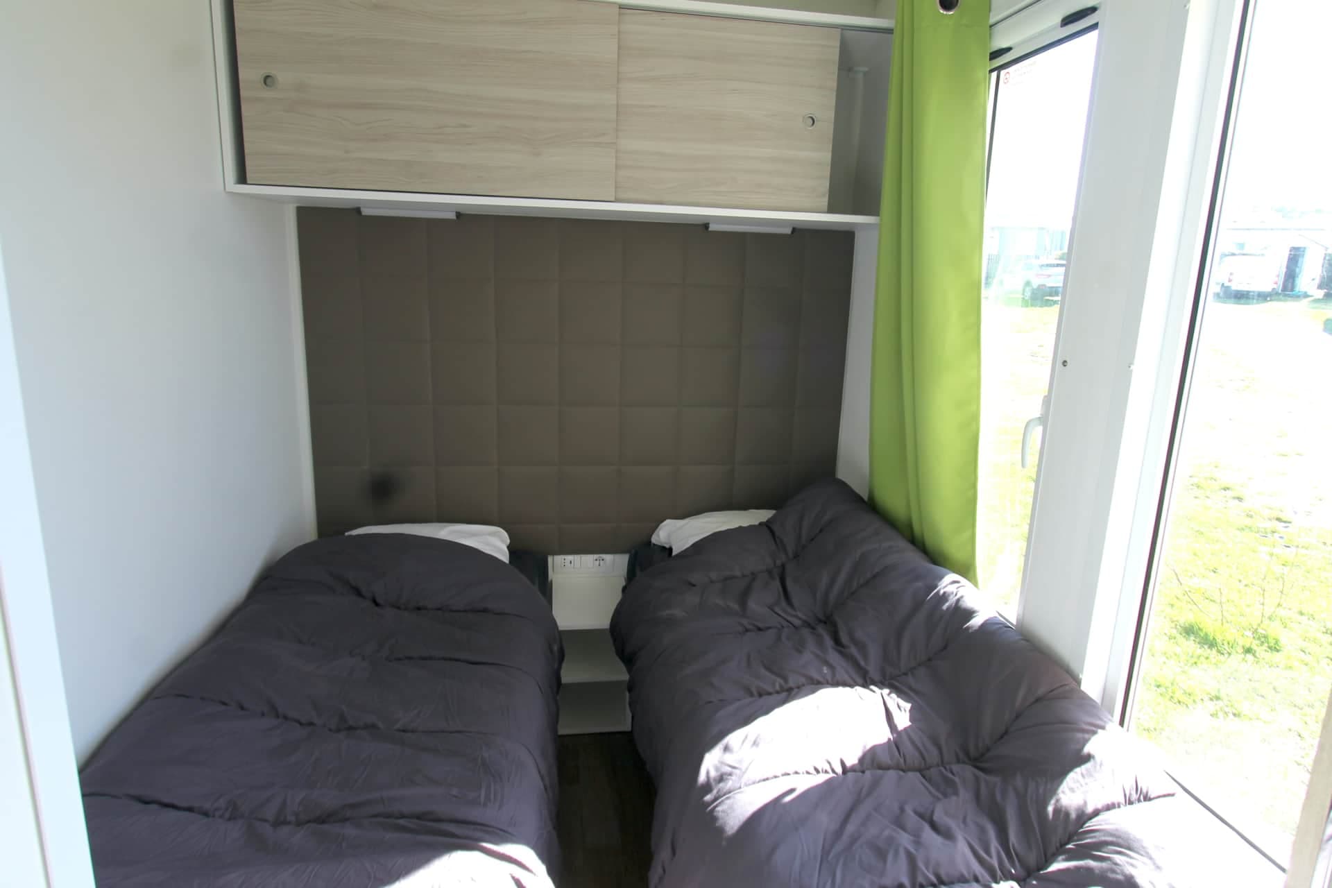 Chambre enfants d'un mobil-home famille vue mer à Le Portel, Côte d'Opale